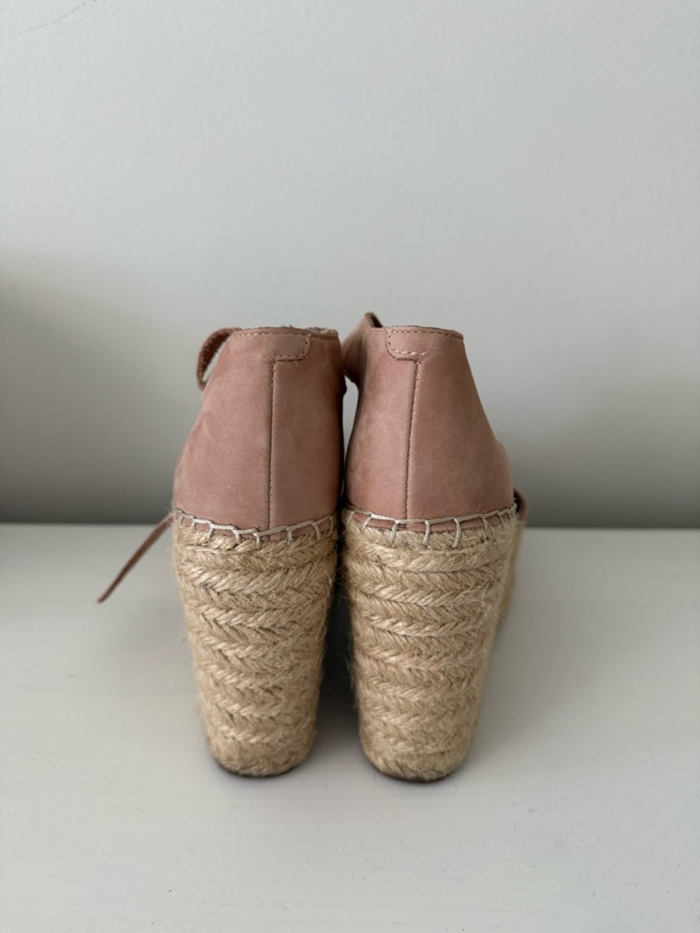 Marc Fisher Pink Suede Espadrille Wedge Sandals - Picture 6 of 7